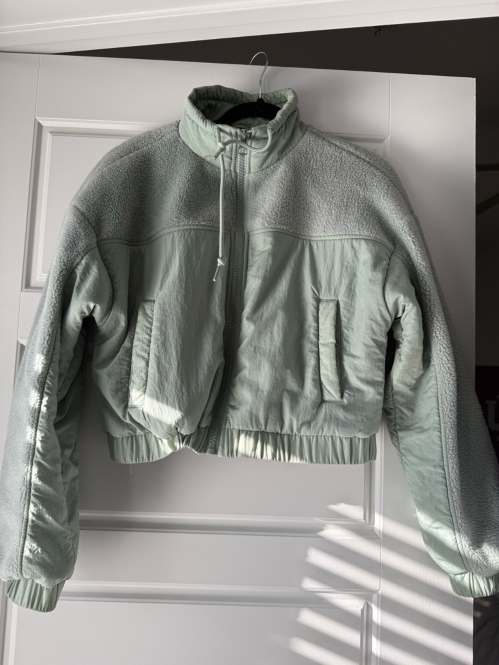Urban Outfitters Mint Green Teddy Fleece Jacket